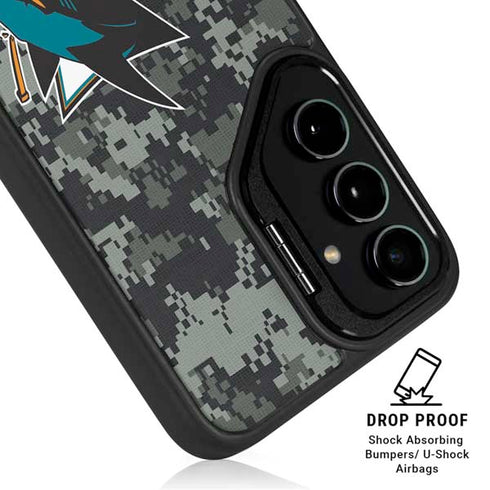 NHL San Jose Sharks Camo Galaxy S25 Kickstand Case
